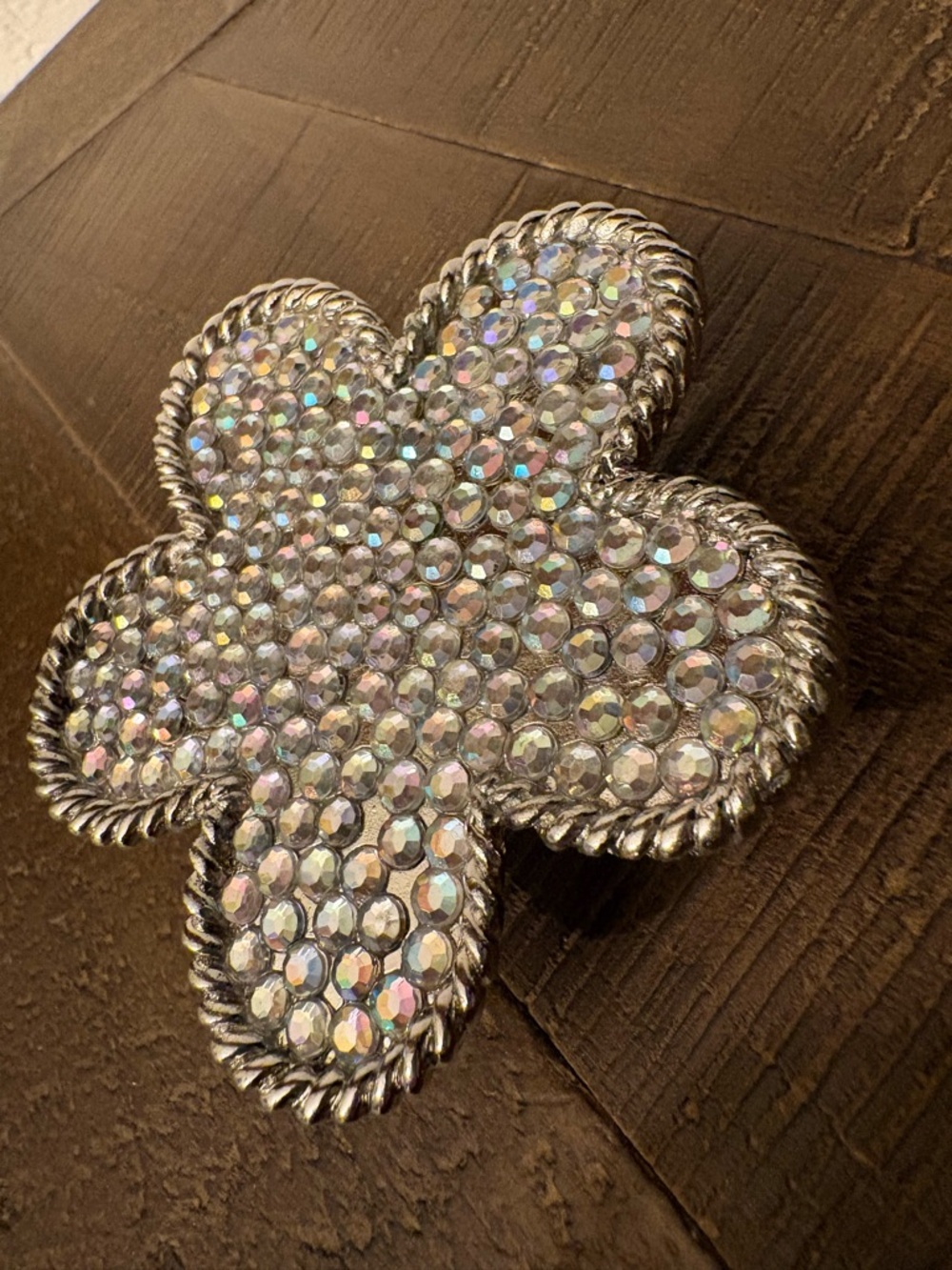 Rhinestone Flower Belt Buckle - New